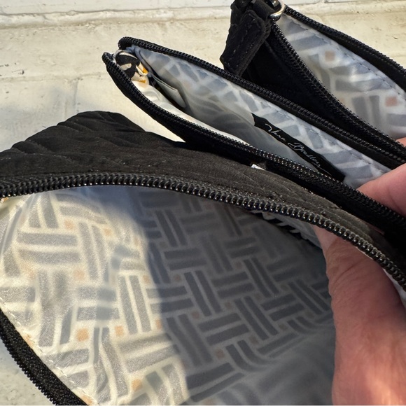 Set of THREE Vera Bradley Quilted Pouches / Cosmetic Cases in Black - Picture 12 of 14